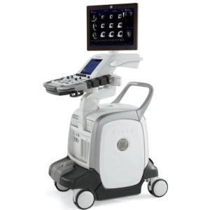GE Vivid E95 ultrasound on a cart