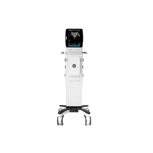 GE Venue 40 ultrasound on a cart