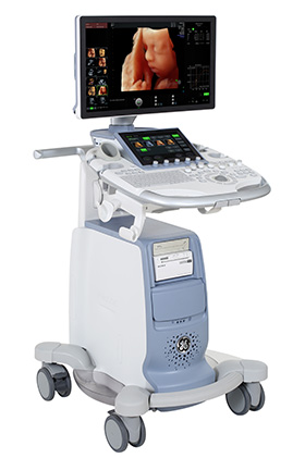 GE-Voluson-S10 ultrasound on a stand