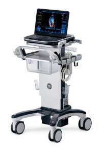 GE Vivid iq ultrasound on a stand