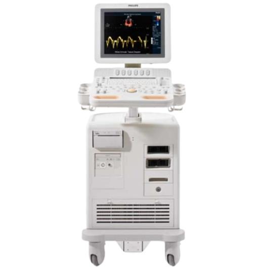 PHILIPS HD7 ultrasound machine on a cart