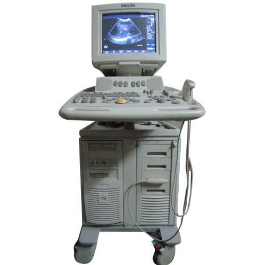 Philips Envisor ultrasound machine on a cart