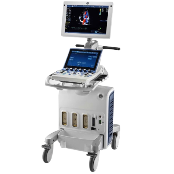 GE Vivid S70 R3 v203 ultrasound machine on a cart