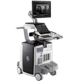 GE LOGIQ E10 ultrasound on a cart