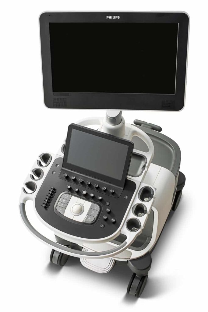 Philips Affiniti CVX ultrasound on a cart