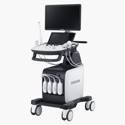 SAMSUNG HS50 ultrasound machine on a cart